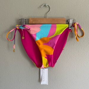 Trina Turk Abstract Swim Bikini Bottom Size 8 NWT Colorful Reversible Designer